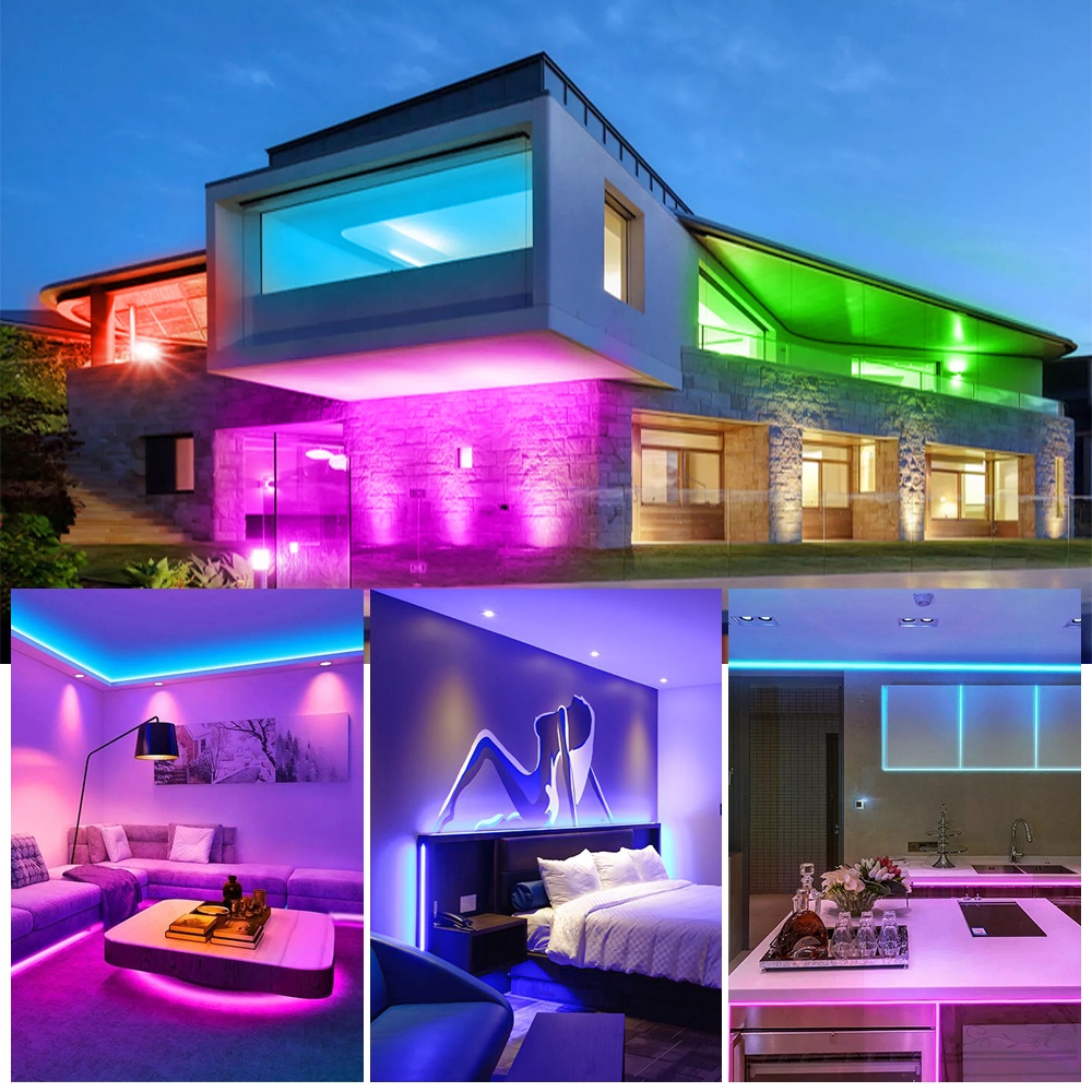 แถบไฟ ไฟแต่งห้อง สายไฟ LED ไฟเส้น ไฟ Rgb ตกแต่งห้อง + รีโมต แถมไฟเปลี่ยนสีได้ LED RGB สายยาว 5 เมตร 