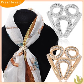 【Fresh】❀Rhinestone Garland Hoop Twine Brooch Silk Scarf Clip Buckle Holder Jewelry Gift