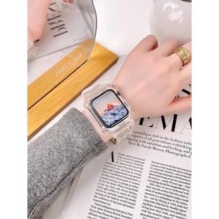 สาย+เคส สําหรับวอช 8 7 6 5 4 3 ขนาด 38/40/41 ขนาด 42/44/45 ใช้กับ smart watch ได้ พร้อมส่ง 4สี ice