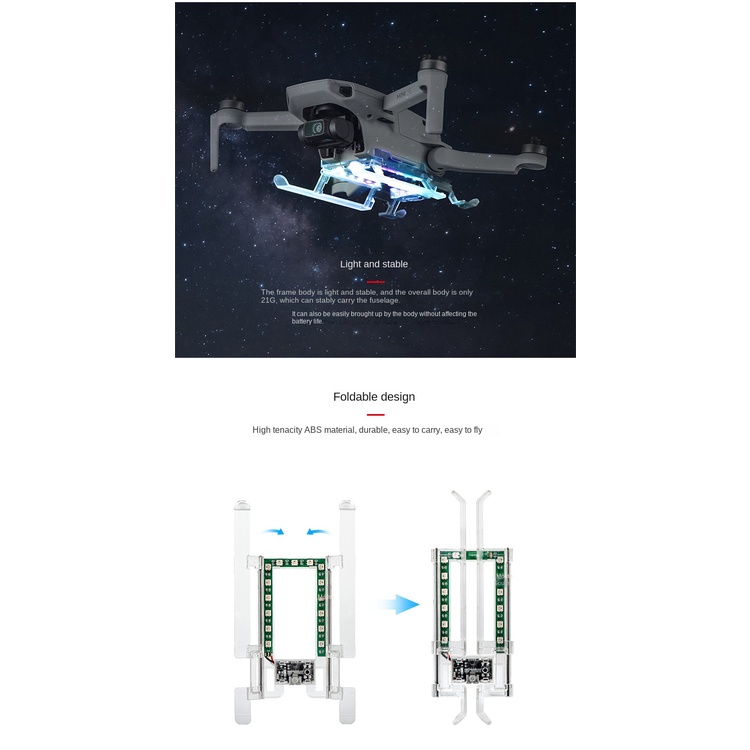 Startrc ขาตั้งกล้อง LED เรืองแสง กันกระแทก สําหรับ DJI Mini 2 Mini SE Mavic Mini #8