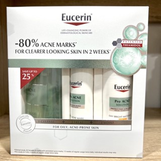 เซทสิวรอยสิวและผิวกระจ่างใส Eucerin Pro Acne Anti-Acne Regimen Set (Cleansing+Serum+Day mat)