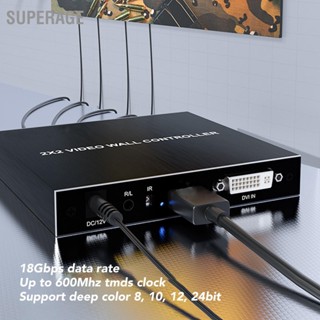 Superage สวิตช์อินเตอร์เฟสมัลติมีเดีย Hd เข้า 2 ออก 4K รองรับตัวแยกวิดีโอ Hdcp 2.2 3D พร้อมรีโมต Edid Ir 100‐240V