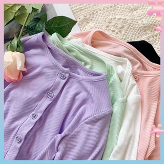 Girls summer knitted ice silk cardigan long sleeve Korean style 2022 new girl candy color light and light sun-proof multicolor