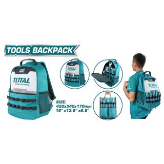 Total กระเป๋าเครื่องมือช่าง สะพายหลัง รุ่นTHBP0201 ( Tools Backpack )