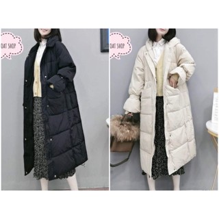 🌻พร้อมส่งจากไทย🌻Long Padding Coat มือ1 มีฮู้ด ทรง oversize