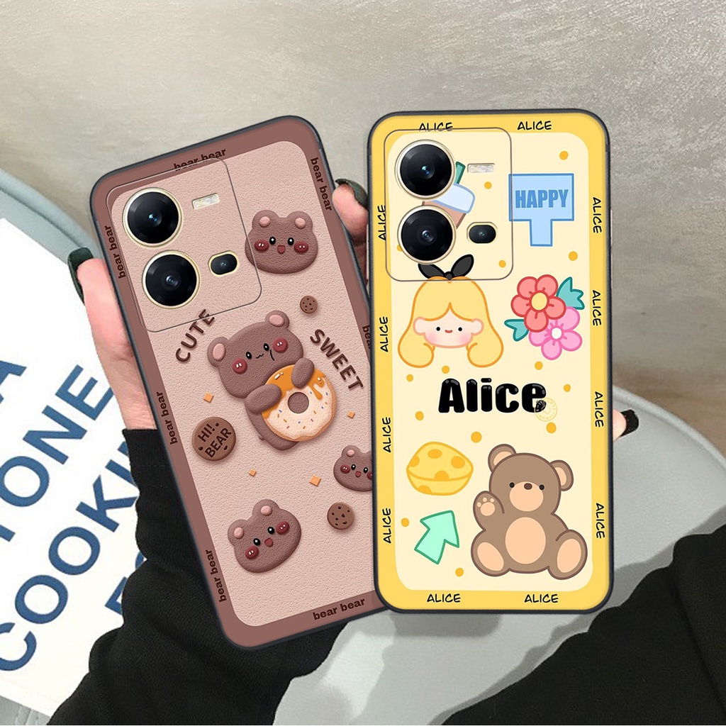 เคส Vivo V25E / V25 5G - กันกล้องพิมพ์ลาย Brown - Pink Bear, Be@rick Bear, CUTEสุดๆ, CUTE