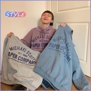 STYLE 🔥พร้อมส่ง🔥8385# เสื้อฮู้ดเกาหลีใหม่ล่าสุด，รูปแบบตัวอักษร，เป็นที่นิยมมากบวกกำมะหยี่