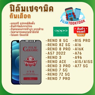 Ceramic ฟิล์มกันเสือกแบบด้าน รุ่น Oppo Reno 8 5g,8z 5G,8 Pro,7 Pro,7,7z,3,A15,A15s,A96,A76,A16,A16k,A91,A77 5G,A57 2022