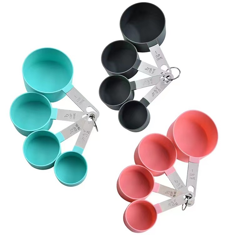 ชุดช้อนตวง 8ชิ้น พลาสติกเกรดอาหาร มี2สี สเกลใส ใช้งานง่าย อุปกรณ์เบเกอรี่