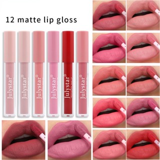 12 Color Matte Lip Glaze Fog Lipstick Does Not Stick To The Cup and Does Not Fade The Lip Gloss