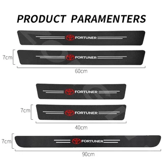 สติกเกอร์หนังคาร์บอน ป้องกันรอยขีดข่วน สําหรับติดขอบประตูรถยนต์ GR Toyota Fortuner TRD 2021 2015 2019 2022