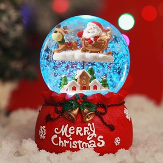 กล่องดนตรีคริสตัลบอล รูปซานตาคลอส เกล็ดหิมะ หมุนได้ ของขวัญคริสต์มาส สําหรับเด็กผู้หญิง วันเกิด ปีใหม่