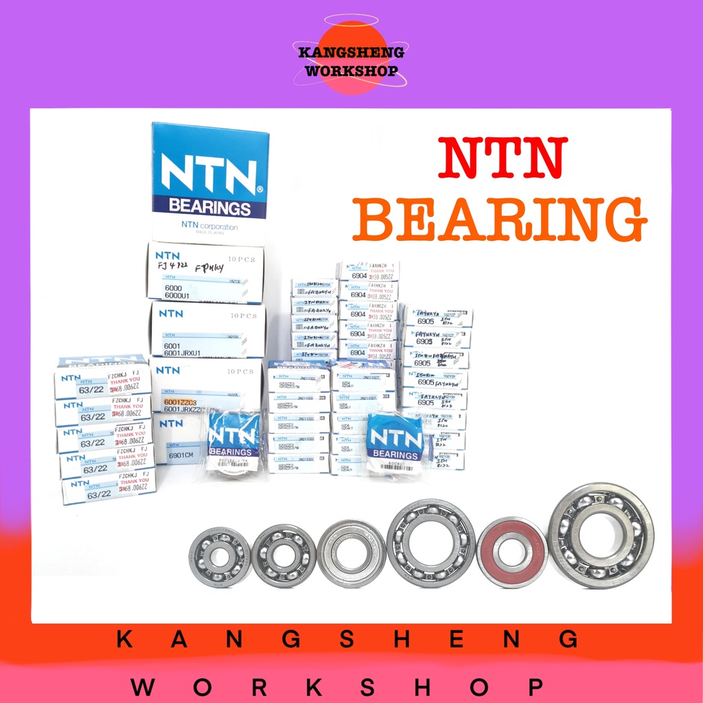 NTN BEARING - (608 ZZ/628/6000/6001 ZZ/6002/6004/6004 ZZ/6200 ZZ/6201/6202/6203/6901)
