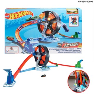 HOTWHEELS SPINWHEEL CHALLENGE +แถมรถ 1คัน ราง Hotwheels ลิขสิทธิ์แท้ รางหมุน พับเก็บได้