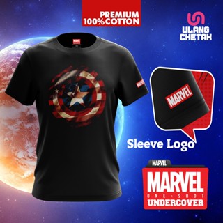 เสื้อยืดผ้าฝ้ายพิมพ์ลายแฟชั่น เสื้อยืดผ้าฝ้าย 100% พิมพ์ลาย Marvel Captain America D20 สําหรับผู้ชาย และผู้หญิง