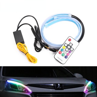 ไฟหน้า led ไดนามิก rgb drl 12v คละสี สําหรับรถยนต์ จํานวน 2 ชิ้น