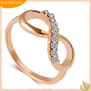 【Fresh】❀Luxury 8 Infinity Zircon Inlaid Ring Wedding Evening Party Women Finger Jewelry