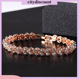 &lt;Citydiscount&gt; สร้อยข้อมือ โลหะผสม ผู้หญิง ความรัก พลอยเทียม โซ่ สร้อยข้อมือ เครื่องประดับชั้นดี