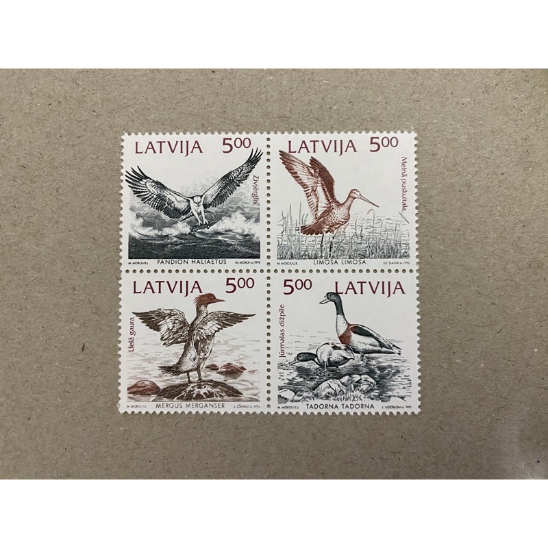 {JK} Latvia 1992 - แสตมป์นก 4V MNH