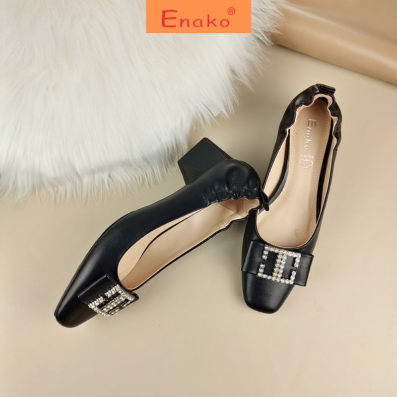 รองเท้าส้นสูงผู้หญิง Enako Tp13662 - หัวเหลี่ยมส้นบล็อกสูง 4.5cm