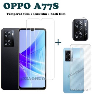 (3in1) ฟิล์มกระจกนิรภัย + ฟิล์มกันรอย +ฟิล์มป้องกันเลนส์ สำหรับ OPPO A77S A17 A16 A96 A95 A55 A92 A52 A54 A94