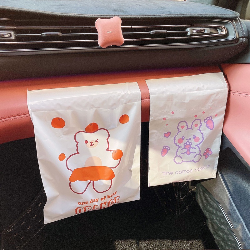 ถุงขยะ อเนกประสงค์ แบบพกพา ลายการ์ตูน แบบใช้แล้วทิ้ง สําหรับทําความสะอาดรถยนต์ - รูปที่ 2