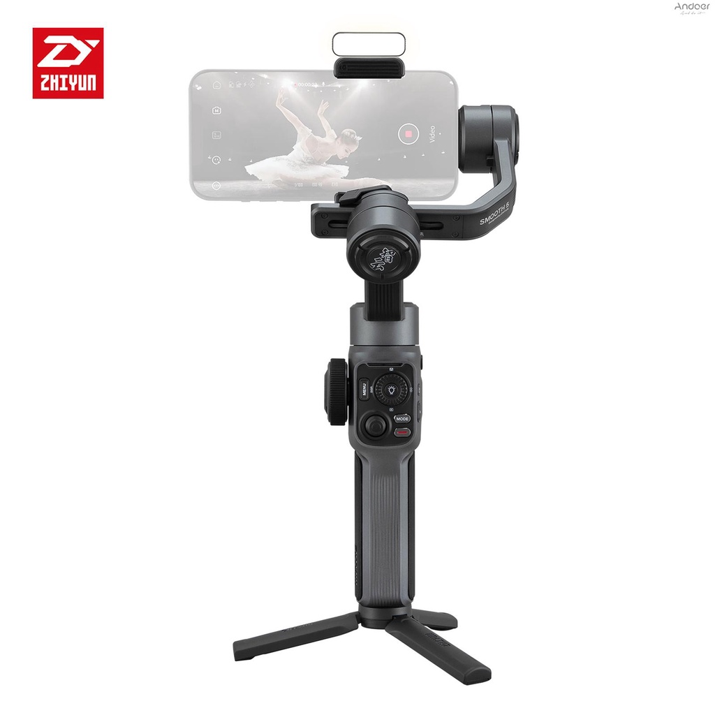 Zhiyun Smooth 5 ขาตั้งกล้องสมาร์ทโฟน 3 แกน แบบมือถือ ซูมดอลลี่ ติดตามอัจฉริยะ ควบคุมท่าทาง Timelapse AI Editing พร้อมตัวกรองขาตั้งกล้องวิดีโอ สําหรับสมาร์ทโฟนส่วนใหญ่ Liv