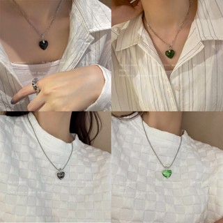 Fashion Jewelry Korean Coloured Glaze Heart Pendant Necklace for Women