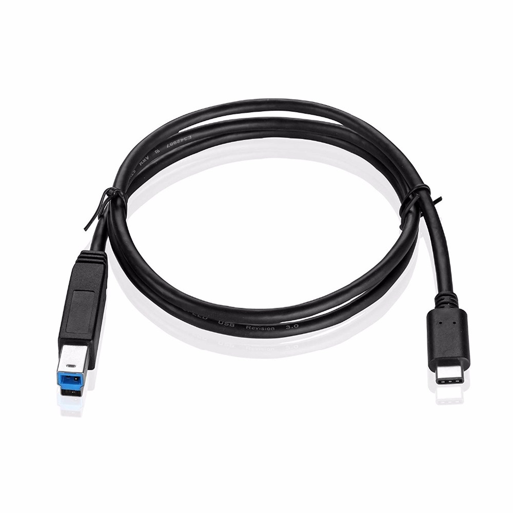 สาย USB Type C ถึง Type B - พอร์ต USB 3.0 มาตรฐาน SuperSpeed พร้อมการออกแบบขั้วต่อ Type C แบบพลิกกลับได้สําหรับสแกนเนอร์เครื่องพิมพ์