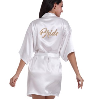 ชุดคลุมเจ้าสาว Bride White Satin Robe