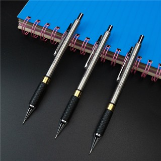 Rubber non-slip metal mechanical pencil Stainless steel penholder 0.5mm 0.7mm 0.9mm 2B/3B black Pencil lead