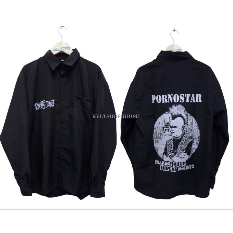 KEMEJA Pornostar Punk Band Shirt / Punk Shirt Distro Shirt เสื้อเชิ้ตผู้ชาย