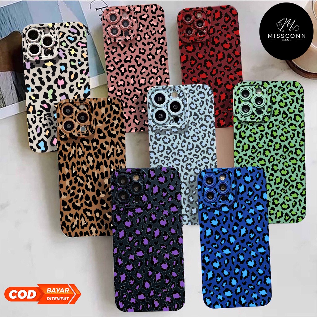 [OMC40] Mcc - ALLTYPE OPPO - CASE MACAROON PRO CAMERA LEOPARD MOTIF - A16 A54 A3S A53 A55 A57 A5S A1