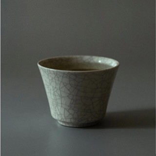 Nankei Tea Cup Black Sumi-ink crazed Cup