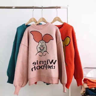 พร้อมส่ง🎀เสื้อแขนยาว สเวตเตอร์ งานเสื้อกันหนาวไหมพรม อก 44 ชมพู | ฟ้า | ส้ม