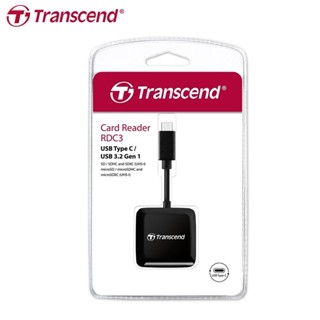 TRANSCEND CARD READER RDC3 USB 3.2 GEN 1 TYPE C BLACK เครื่องอ่านการ์ด RDC3 เชื่อมต่อแบบ USB Type–C