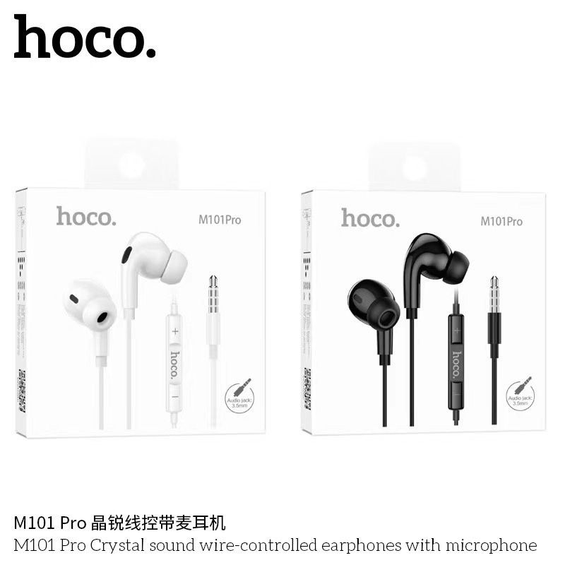 แท้👍🏻Hoco หูฟังสาย M101 Pro อัพเกรดเสียงดี 32โอมห์ มีไมค์สมอลทอร์ค สีใหม่ Jet Black Stereo Sound