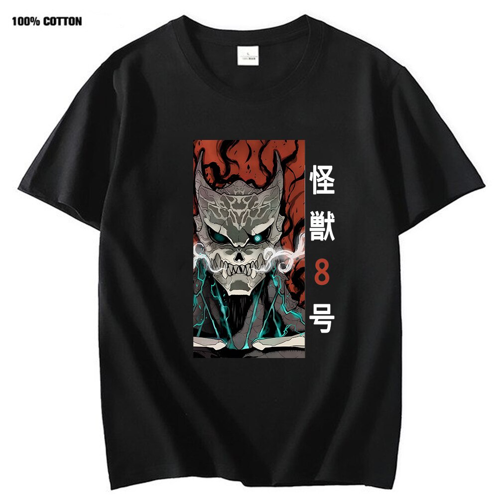 เสื้อเบลาส์ Kaiju no 8-Camisetas estampadas de anime para mujer, camiseta de manga corta 100% de alg