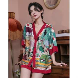 ชุดนอน Farm village pajamas (premium silk satin)