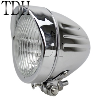 Motorcycle Chrome H4 12V 60/55W Retro Headlight Front Head Lamp High/Low Light For Harley Softail Dyna Chopper Cafe Race