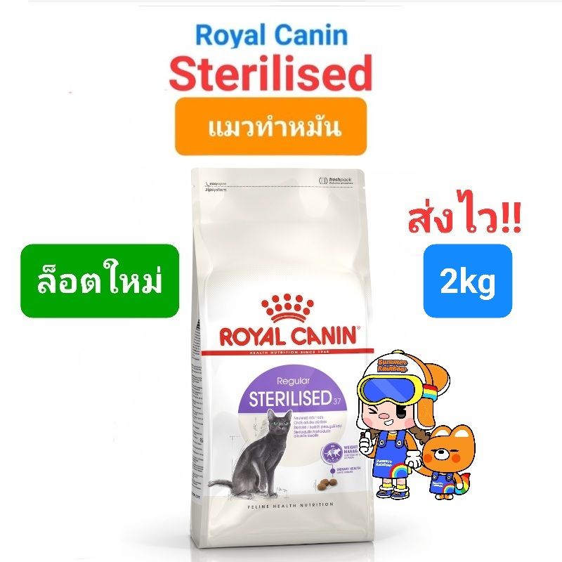 Cat Food 745 บาท (Exp 06/24) Royal Canin Sterilised 2kg รอยัลคานิน แมวโต ทำหมัน ถุงขนาด 2 กิโลกรัม Pets