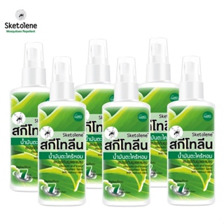 Sketolene สกีโทลีน สเปรย์กันยุง สูตรตะไคร้หอม 60 มล.แพ็ค 6 ขวด กันยุงแบบธรรมชาติ Citronella Oil Mosquito &amp; Leech Repelle