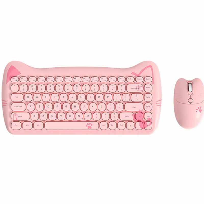 Cute Pink Girls Keyboard Mouse Combos 84 Keys Wireless Keyboard for MAC Win 2.4G Bluetooth Keyboard Mouse For Desketop N
