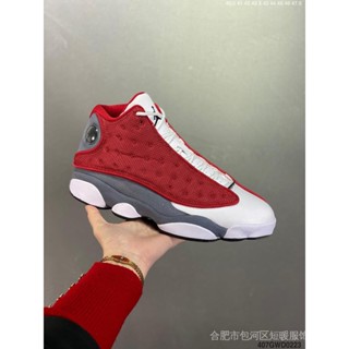 . Air Jordan 13 retro "Red Flint" High Top Red gray aj13 13th generation Joe gaobang 3M ชุดบาสเก็ตบอลสะท้อนแสง W9O5