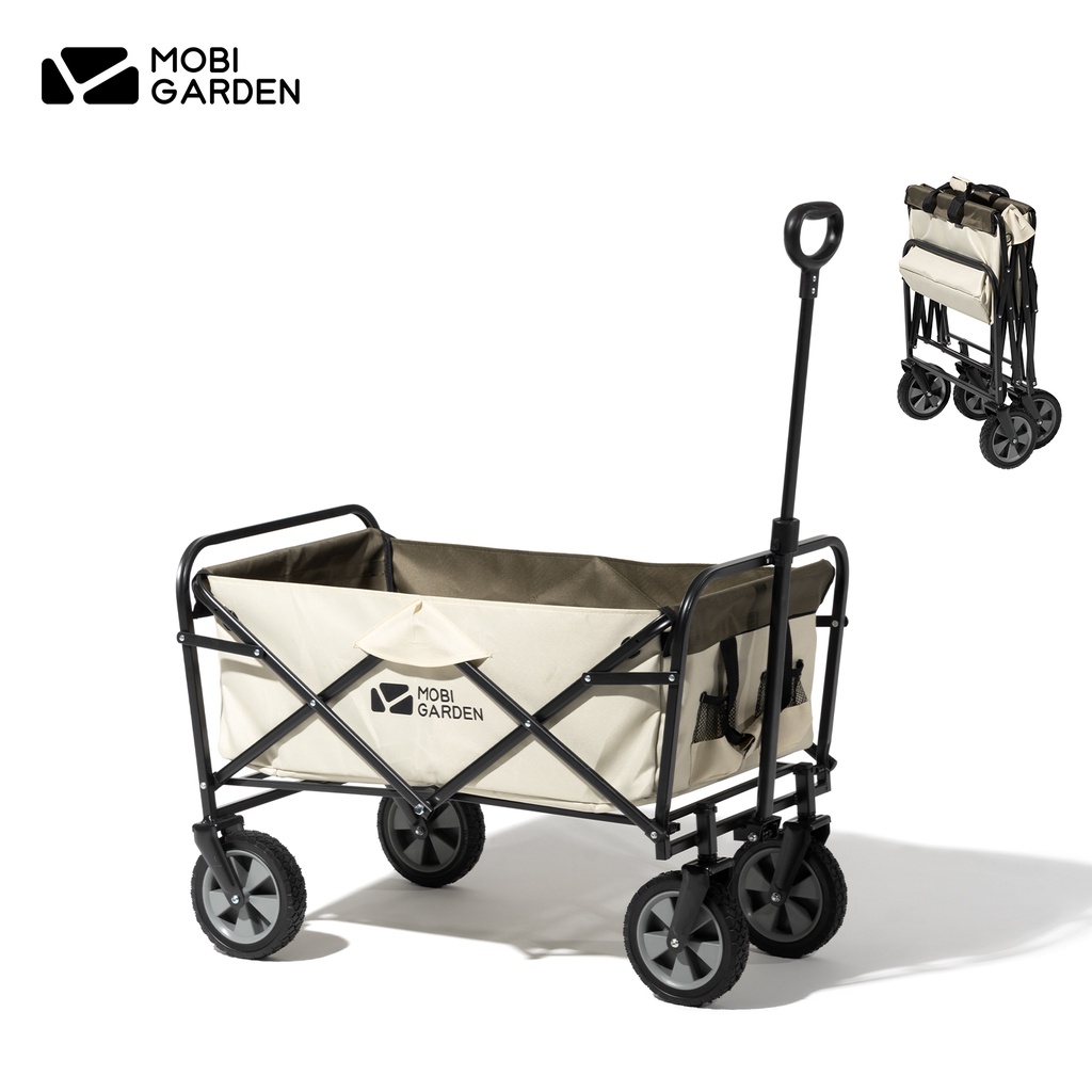 MOBI GARDEN รถเข็นแคมป์ปิ้ง รถเข็นพับได้ รถเข็น ความจุขนาดใหญ่ แบบพกพา ที่จับกระเป๋าเดินทาง ช้อปปิ้ง