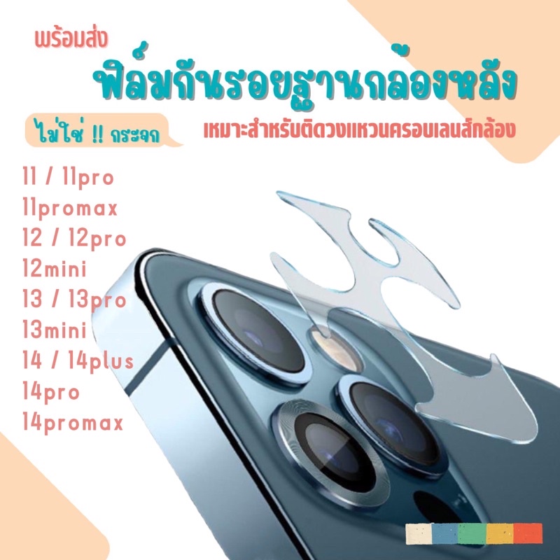 ฟิล์มกล้อง สำหรับไอโฟน แบบเว้าเลนส์ บาง0.1mm ฟิล์มกันรอยฐานกล้องหลัง 17promax 16pro 15pro 14promax ฟ