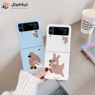 Jiehui เคสโทรศัพท์มือถือแฟชั่น ลายการ์ตูน สไตล์เกาหลี สําหรับ Samsung Z Flip4 Z Flip3