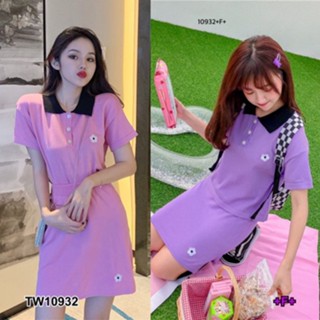 👗Pfashion [ส่งไว!!🚛] P10932 Set 2 ชิ้น เสื้อโบโลแขนสั้น + กระโปรง #เซทไหมพรม Set of 2 pieces. Short sleeve bol