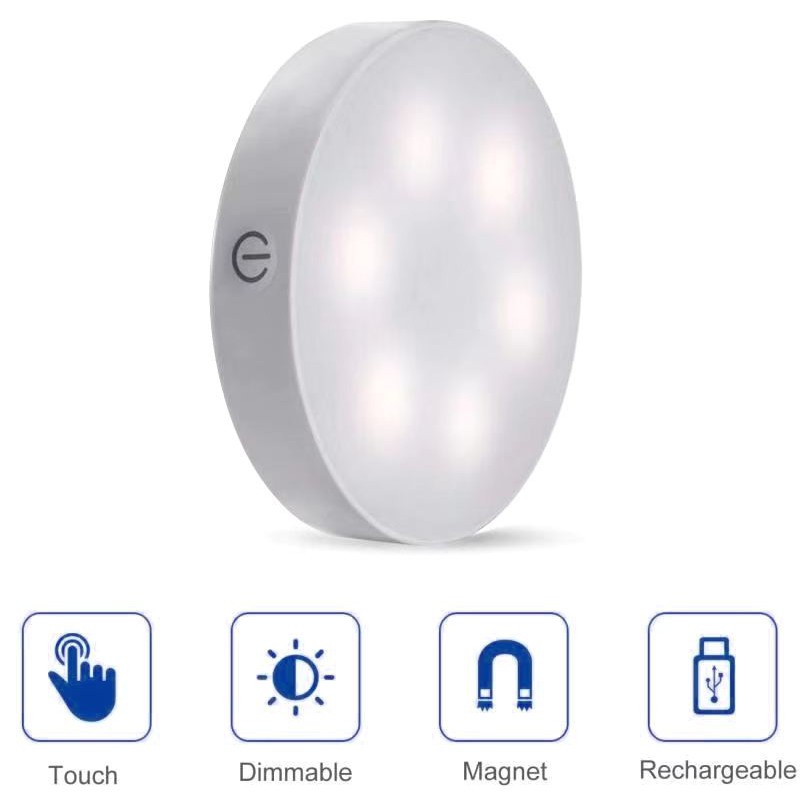 💎 Produced By ZO💎  Touch Night Lights-USB Rechargeable LED Cabinet Light-Stick On Anywhere Closet Light for Bathroom-B