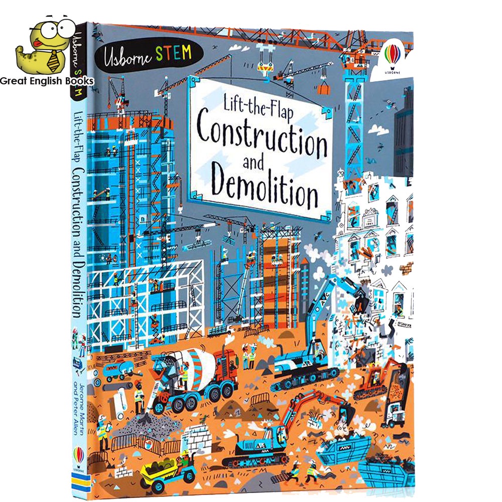 (ใช้โค้ดรับcoinคืน10%ได้) พร้อมส่ง พร้อมส่ง หนังสือบอร์ดบุ๊ค Usborne lift the Flap Books Construction and Demolition หนังสือภาษาอังกฤษ by GreatEnglishBooks